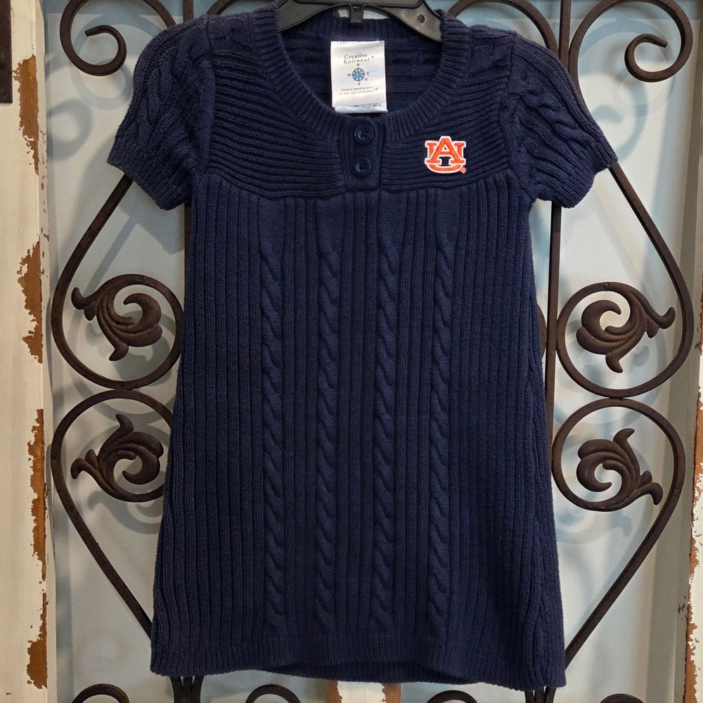 Creative Knitwear Auburn Tigers Baby Girls Dress 18 M Navy Blue Knit Sweater